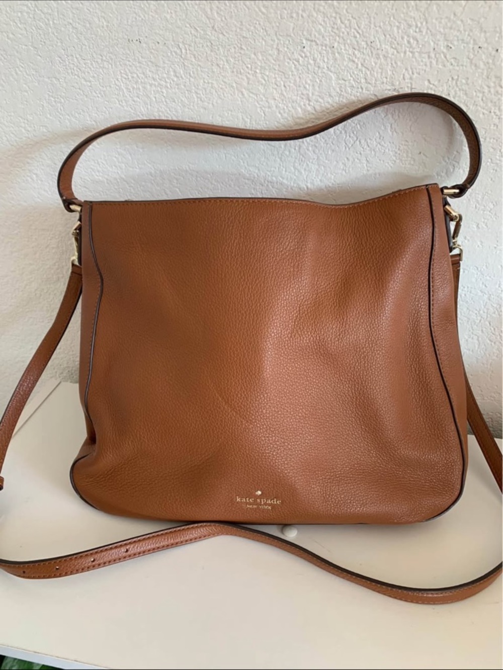 kate spade Brown Pebbled Leather Shoulder Bag